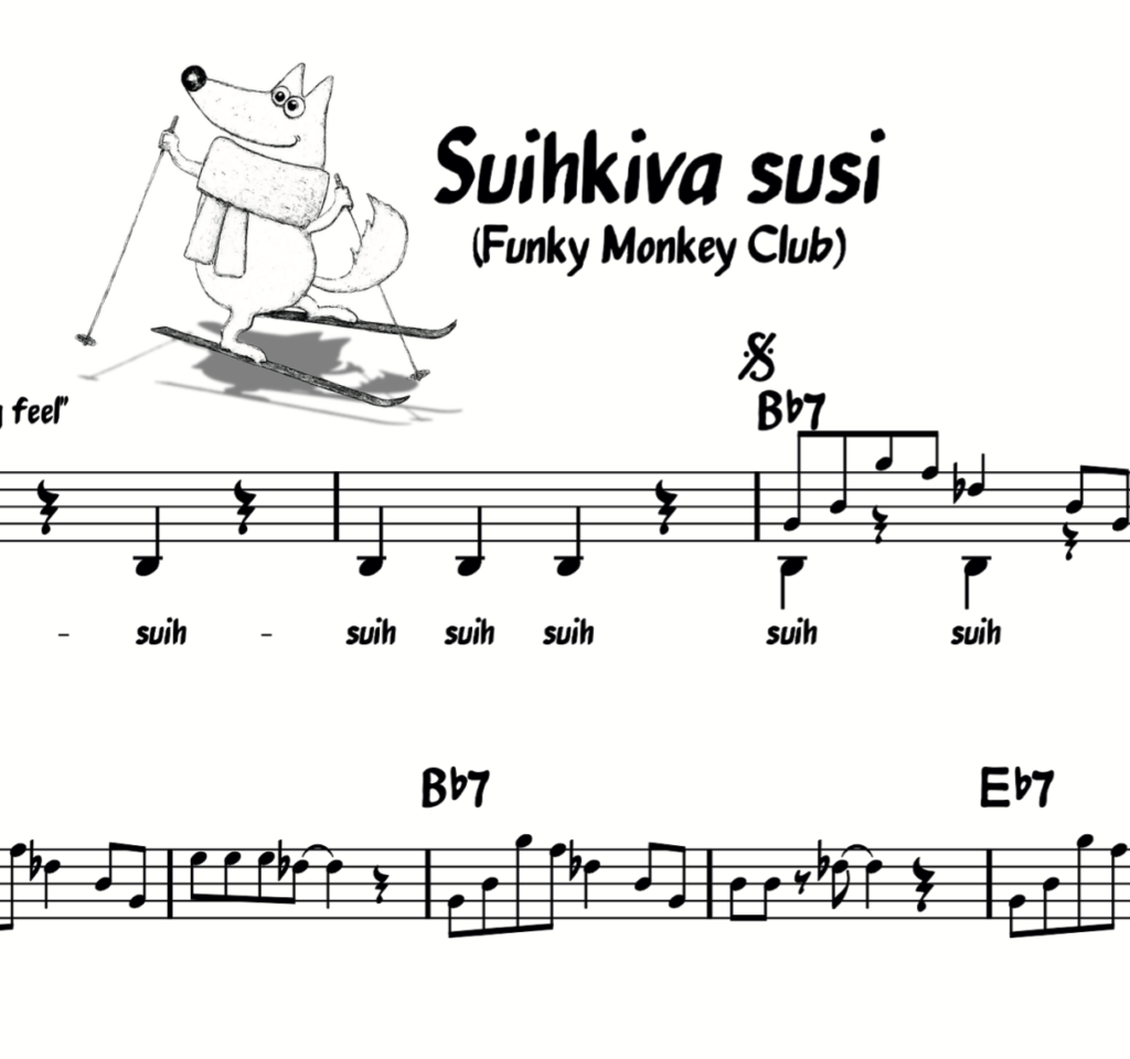 Suihkiva susi - Lataa nuotti ja toiminnalliset vinkit