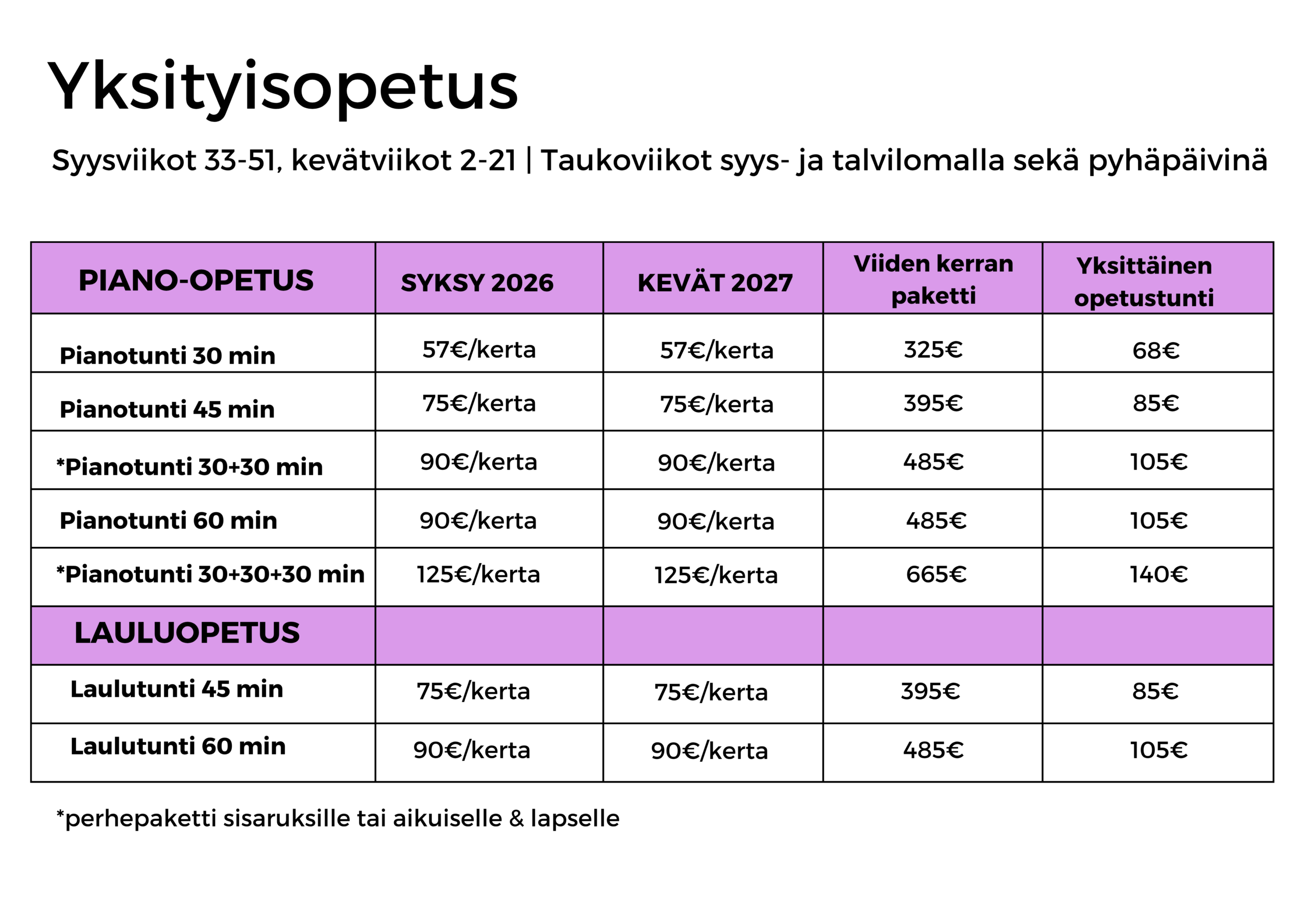 opetushinnat 26-27